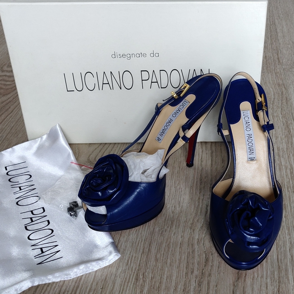 Luciano Padovan (Italy) Blue High Heel Sandals 🇮🇹 - Picture 6 of 15
